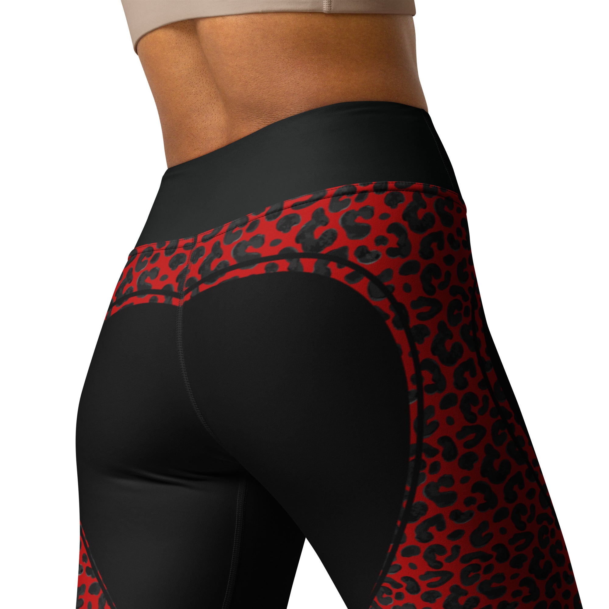 Leopard Print Heart Shaped Yoga Leggings